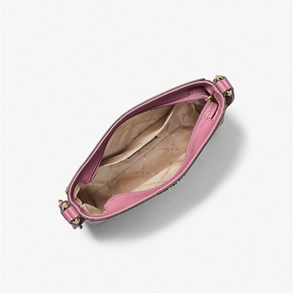 New Michael Kors Jet Set Travel Small Messenger Bag Faux Leather Carnation - Picture 3 of 4